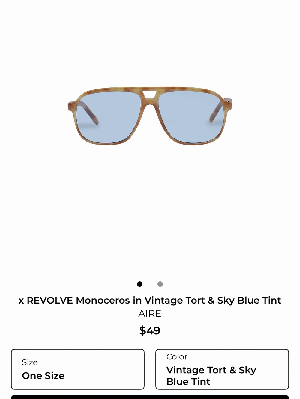 Monoceros Aviator Sunglasses in Vintage Tort & Sky Blue Revolve